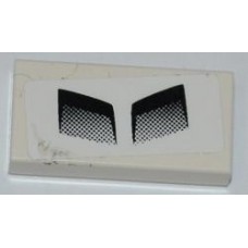 Part 3069bpb188 White Tile 1 x 2 with 2 Black Air Intakes on White Background Pattern (Sticker) - Set 8198 